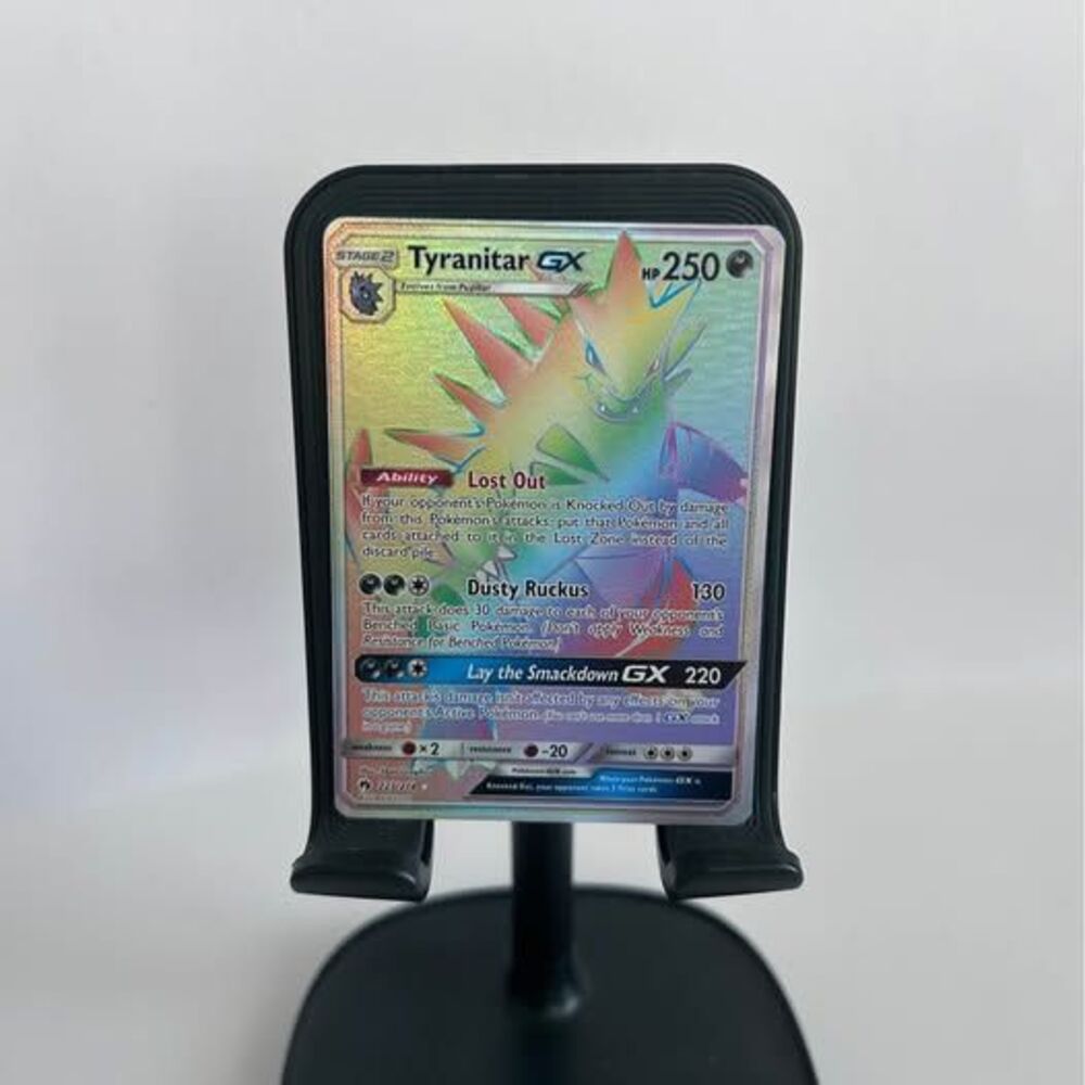 Pokemon Tyranitar GX Rainbow Rare Holo Card 223/214 Secret Sm-Lost Thunder